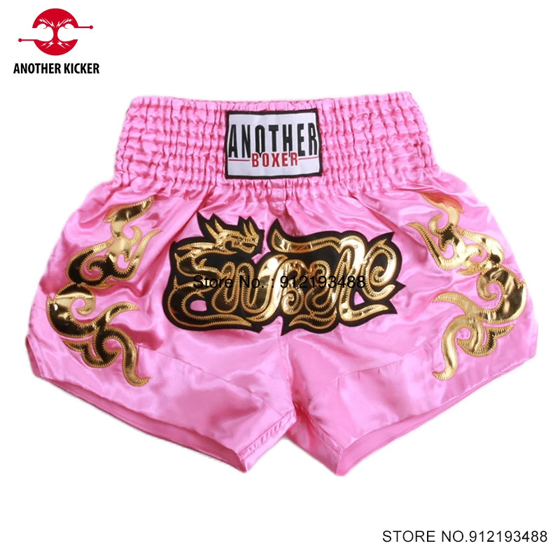 Muay Thai Shorts 2024 New Boxing Shorts Women Men Child Embroidery Kickboxing Training Pants Sanda Martial Arts Fight Equipment